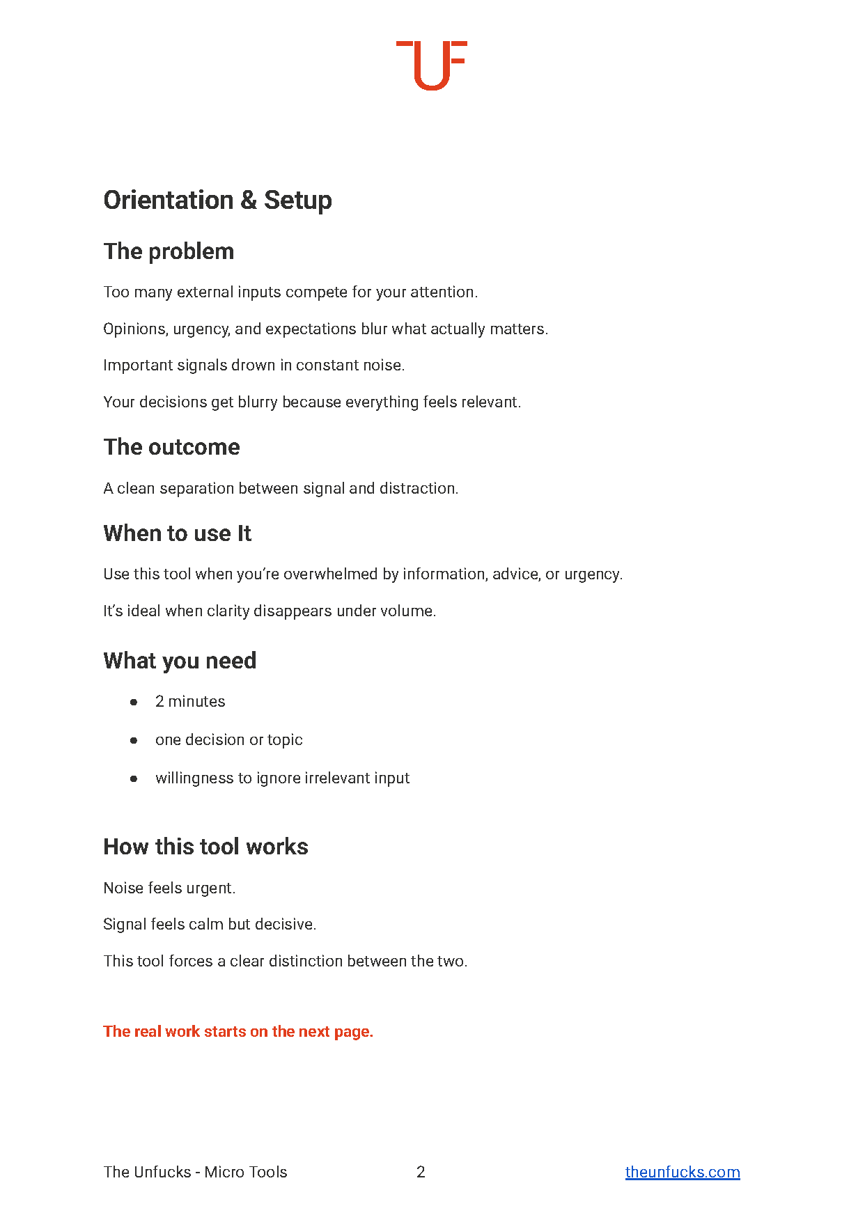 The Signal vs. Noise Split