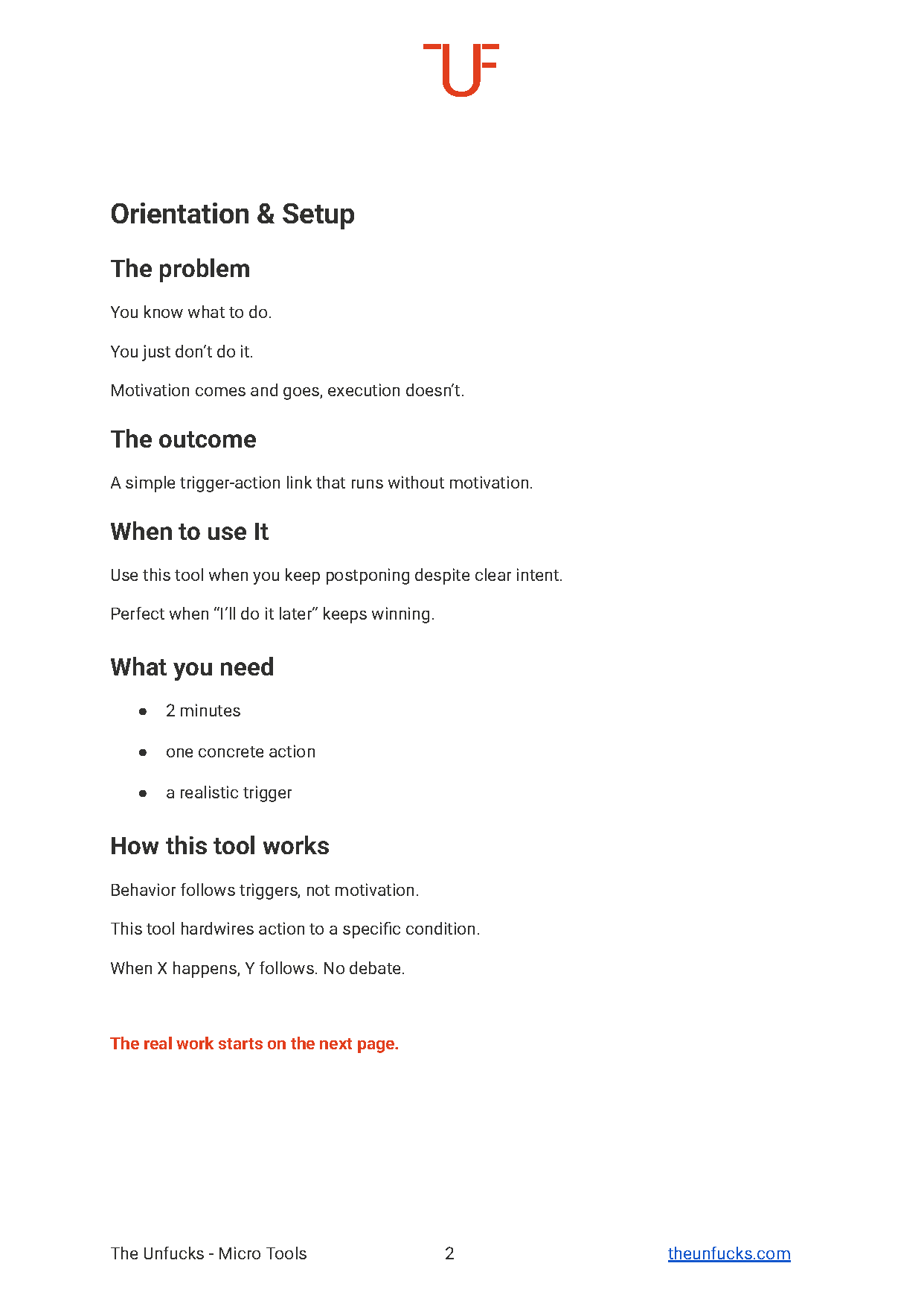 The When–Then Execution Plan