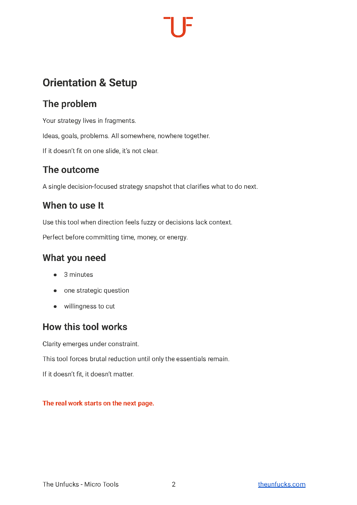 The 1-Slide Strategy