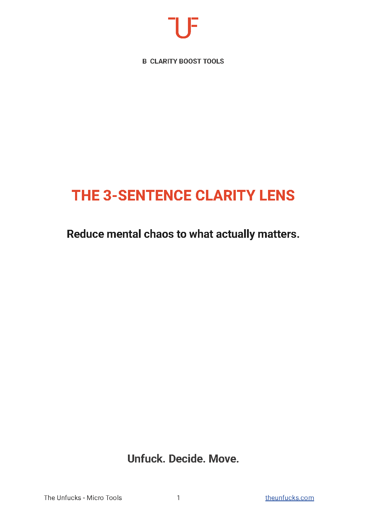 The 3-Sentence Clarity Lens
