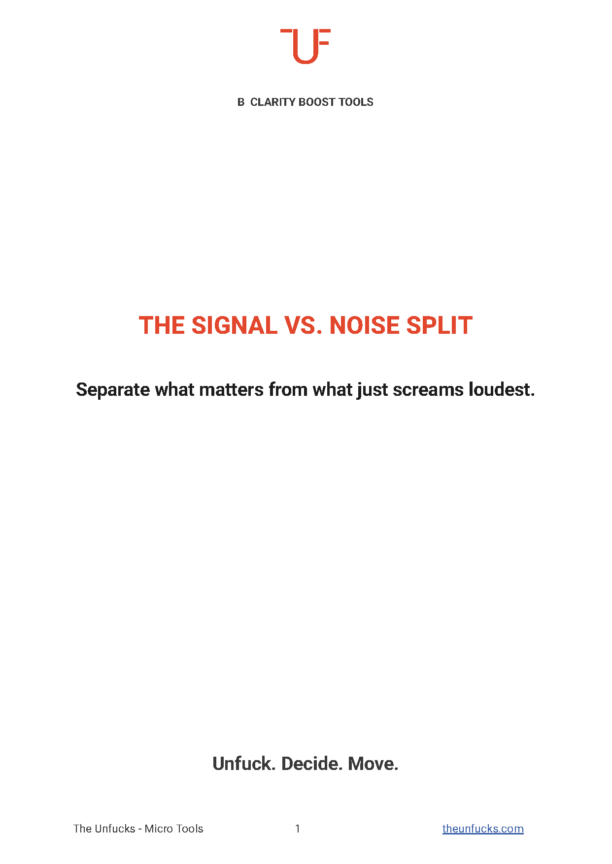 The Signal vs. Noise Split