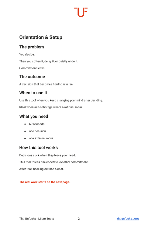 The One-Move Commitment Lock