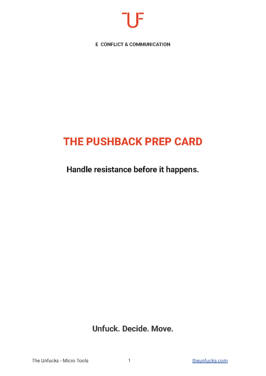 The Pushback Prep Card