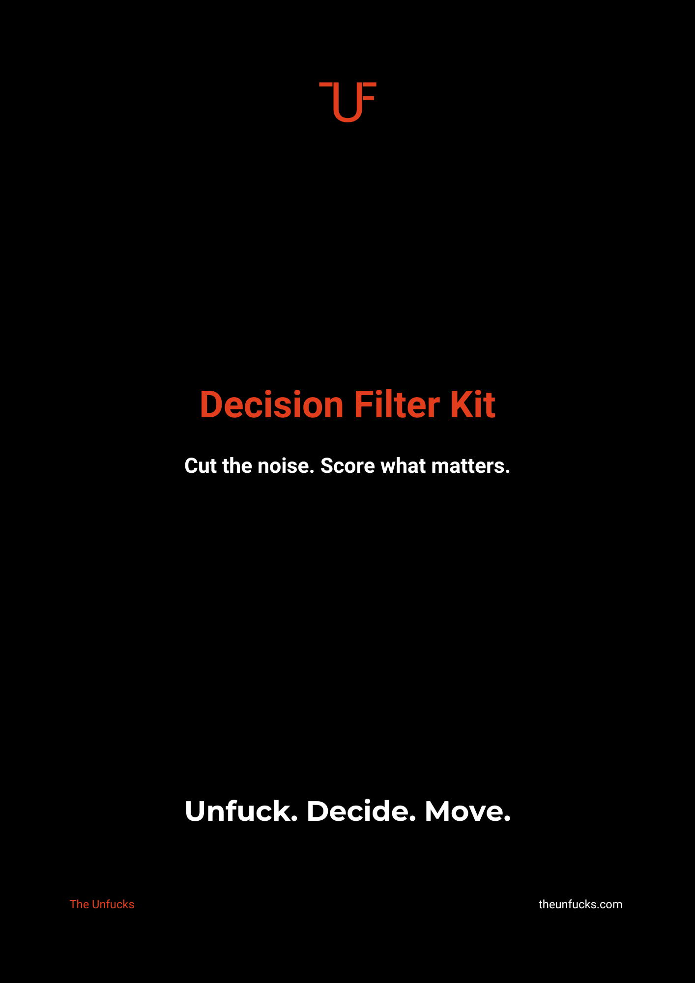 Decision Filter Kit cover – structured worksheet to reduce options and create a clear shortlist.